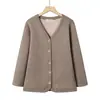 Roupas Quentes Acolchoadas de Algodão para Pessoas de Meia-Idade e Idosos, Roupas para Idosos, Jaquetas Cardigan para Avós, Roupas Íntimas Espessas de Veludo Femininas para Outono e Inverno