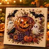Bestseller transfronteiriço: Pintura de diamante de pérola e diamante de Halloween gato preto lua decoração de casa ornamento de janela arte DIY decoração