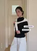 Burbujas de Ola. Top de encaje Oreja de Madera para Mujer 2026 Principios de Otoño Capa Base Adelgazante Hombro Normal Elegante Se Puede Usar por Fuera Top