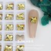 Nueva manicura 8 * 9 mm mariposa colorida diamante plano citrino dorado decoración de strass con forma de uña DIY