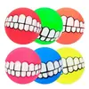 Juguete de sonido de bola dental transfronterizo para mascotas, vinilo masticable duradero, juguete para limpiar y moler dientes, perro aprieta silbato BB juguete para aliviar el estrés