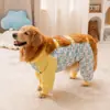 Pantalones a Prueba de Polvo de Cuatro Patas con Estampado Completo de Color Contrastante para Perro Grande Perro Grande Golden Retriever Peto para Exteriores Ropa Impermeable para Perros Mascotas
