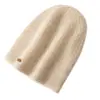 Gorro de cachemir 100% puro para hombre y mujer de otoño e invierno, gorro de punto de cachemir puro versátil, protección para las orejas, gorro de pareja apilado