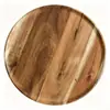 Plato Redondo de Madera de Acacia Personalizado, Plato de Cena de Madera, Tabla para Pizza, Bandeja de Té Japonesa, Plato de Madera para Pasteles de Bocadillos de Barbacoa, Muestra Disponible