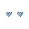 Aretes de plata s999 con incrustaciones de circonia de colores, diseño de moño en forma de corazón, pequeños y elegantes, aretes para mujer súper brillantes y únicos