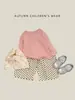 Pantalones de Pierna Ancha de Lunares para Bebé de Primavera y Otoño Estilo Coreano Beige Negro Lunares Pantalones Casuales Pantalones Rectos Sueltos Versátiles para Bebé