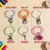 Chaveiro popular transfronteiriço, chaveiro de anel de silicone redondo e colorido, pulseira esportiva de silicone macio, acessórios DIY de O-ring