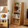 Estante de Livros de Madeira Maciça Prateleira de Armazenamento de Chão Armazenamento Trapezoidal Prateleira de Armazenamento Integrada Montada na Parede Sala de Estar Doméstica Exibição Estante Simples