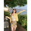 Cárdigan de Hielo de Seda con Protección Solar para Mujer, Estilo Delgado Combinado con un Vestido de Tirantes, Nuevo Estilo Verano 2025, Top de Chaqueta Tejida Súper Elegante