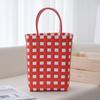 Bolsa de Mão Plástica Tecida à Mão Sacola Plástica Criativa DIY Feminina Bolsa de Presente de Mão Aberta Bolsa de Praia Feminina