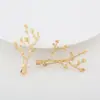 DIY broche joias acessórios material atacado latão banhado a ouro galho broche de lapela acessórios feitos à mão