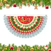 Bandeira em leque de Natal transfronteiriça Decoração de Natal para pátio externo Pendurado Arco em forma de Papai Noel Bandeira semicircular