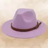 Fedora de lana de moda europea y americana con logotipo personalizado, fedora de jazz de estilo retro británico, sombrero de fieltro de ala plana unisex