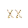 Pendientes de plata S925 para mujer, exquisitos pendientes de perla pequeños, elegantes y de alta calidad, de verano, con sensación cruzada, nuevos.