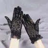 Guantes de Protección Solar de Verano para Mujer, Encaje Delgado, Malla Sexy con Estampado de Leopardo, Elásticos y Elegantes, Protección UV para Conducir en Primavera y Otoño