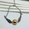 Venta directa de fábrica comercio exterior europeo y americano pulsera Harry Potter snitch dorada con alas pulsera de plata antigua venta al por mayor en stock