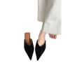 Mules Elegantes Cerradas Estilo Francés para Mujer, Nuevo Modelo Verano 2026, Tacón Fino, Cómodas, Sandalias de Ante con Punta