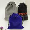 Bolsa de terciopelo con cordón ajustable, bolsillo con cordón, impresión de texto y logotipo.