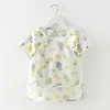 Falda Bib de Cobertura para Bebé de Primavera y Verano Impermeable Bolsa de Comida para Niños Ropa de Comer de Algodón Puro de Manga Corta Fina de Verano