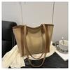 Bolso Tote de PU de Color Sólido, Nuevo, Gran Capacidad, 2025, Casual, Elegante y Único, Bolso de Hombro para Mujer