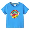 Ropa infantil transfronteriza 2023, camiseta de manga corta de verano para niños, camiseta básica de dibujos animados para niños y niñas, camiseta de media manga para bebé, marea superior