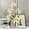 Nuevo Modelo de Lirio Dorado de 5 Cabezas Impreso en 3D Decoración de Boda Flores Artificiales, Accesorios para Fotos, Flores Falsas de Diseño Floral, Transfronterizo