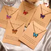 Venta Caliente Transfronteriza AliExpress Bohemio Aleación Inclinado Mariposa Pintura al Óleo Collar Mariposa Personalizado Cadena Clavícula