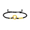Pulseira de Casal Fita de Möbius de Ouro Puro 999 Shuibei Corda de Mão Trançada Vermelha e Preta Sinal de Amor para Homens e Mulheres Presente
