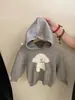 Conjunto de Duas Peças de Tricô com Capuz Estampado de Cachorrinho Fofo para Meninas - Coleção Primavera/Outono 2024