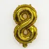 Set Transfronterizo de Letras Inglesas A-Z 16 pulgadas Versión Americana Letra Dorada Delgada Globos de Papel de Aluminio 0-9 Número Pequeño Globos de Papel de Aluminio