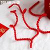 Nochevieja Nuevo Rojo Forma Cadena de Perlas Creativo Flor Regalo DIY Adornos a Juego Materiales de Floristería