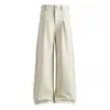 Otoño 2026 Nuevo Estilo Estilo Hong Kong Peso Pesado Retro Old Money Patchwork Trabajo Pliegue Casual Pierna Recta Pantalones de Hombre Moda