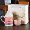 Alegre Tetera Pequeña de Cerámica Kiln Ru con Tapa, Taza de Cerámica de Gran Capacidad, Tetera de Oficina, Taza de Té