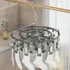 Suporte de Meias Revestido de Plástico Cabide de Roupas com Múltiplos Clipes Artefato para Secar Meias Gancho de Armazenamento Multifuncional para Casa Varanda Guarda-roupa Clipes de Meia