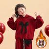 Moda Nova Outono e Inverno para Meninas Celebridade da Internet Estilo Rua Frita Conjunto Acolchoado Meninas Crianças Estilo Esportivo Casual Quente Conjunto de Duas Peças