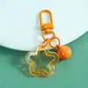 Chaveiro de fivela de porta de sino de pentagrama oco colorido DIY acessório de pingente de contas feito à mão materiais atacado