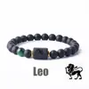 Pulsera con Cuentas de Piedra Natural Zodiacal de Amazon Transfronteriza Doce Signos del Zodiaco Ojo de Tigre Piedra con Imagen Pulsera Venta al por Mayor