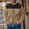 Chaqueta informal con cremallera en el brazo y cuello alto para hombre, de polar, de Amazon, para primavera y otoño, disponible en el mercado transfronterizo.