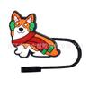 Cross-border e-commerce cartoon cão série borracha palha boné 8mm10mm poeira à prova de poeira palha jóias tubo reto diy jóias