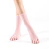 Calcetines de Cinco Dedos, Calcetines de Piso Antideslizantes de Dedos Separados, Calcetines de Yoga de Media Pantorrilla, Calcetines de Algodón de Caña Alta con Dedos Separados para Mujer, Calcetines Cálidos Antideslizantes de Cinco Dedos