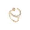 Nuevo anillo de media luna, anillo de estrella y luna de moda europea y americana, anillo de apertura para el dedo índice de estrella y luna de estilo nacional.