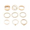 Europa y Estados Unidos anillo cruzado nuevo anillo creativo cruz de diamante anillo grueso juego de 9 piezas anillo de unión suministro de AliExpress