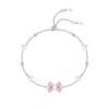 Pulsera original de diseño BaObAo de plata esterlina s925, diamante rosa, niña, perla, lazo, lujo ligero, alta gama, nueva para mujer