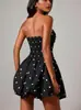 Vestido de Verão 2026 Novo Europeu e Americano Transfronteiriço para Mulheres com Estampa de Bolinhas Tomara que Caia Slim Fit Moda Tendência Hot Girl Curto