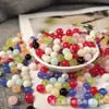Cuentas Redondas Brillantes de Colores, Materiales para Abalorios Hechos a Mano, Accesorios para Cortinas de Cuentas, Cuentas Espaciadoras, Cuentas de Cristal Craquelado Cepillado, Cuentas de Color Interior