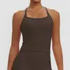 Nuevo sujetador deportivo ajustado transfronterizo para mujer con almohadillas en el pecho, top deportivo racerback para yoga, camiseta sin mangas de fitness Pilates