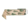 Cinta de lino sintético con borde de alambre en stock para decoración navideña, lámina dorada y plateada impresa con purpurina, para hacer guirnaldas y moños