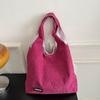 Bolso de mano de pana para mujer, bandolera de hombro, de gran capacidad, sencillo, para otoño e invierno, 2023