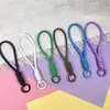 Cordão de pulso para celular com correspondência de cores, cordão curto universal trançado, chaveiro para capa de celular, alça removível anti-perda