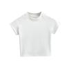 Verano 2024 Ajuste Delgado Adelgazante Mismo Estilo que Zhao Lusi jennie Ombligo Color Sólido Manga Corta T Camiseta de manga corta raglán